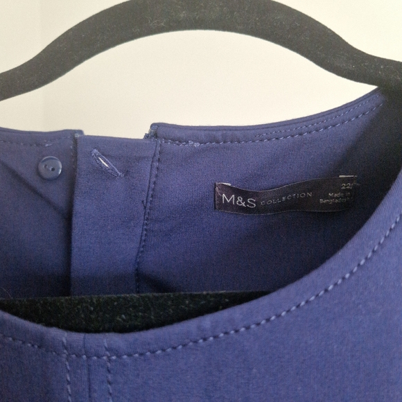 Marks & Spencer Blue A-Line Long Sleeve Dress - Picture 2 of 2
